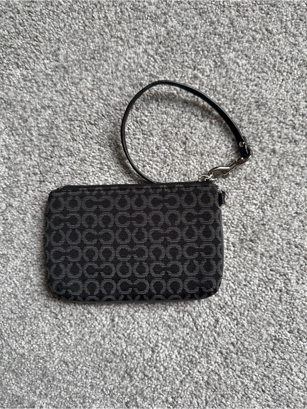 Coach Black Signature Wristlet with Detachable Strap